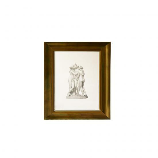 QUADRO 3 GRACES FRENTE MOLDURA OURO L/P
