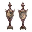 PAR URNAS MONUMENTAIS LIMOGES COM ALAS EM BRONZE 1